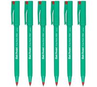 Pentel Lot de 6 stylos roller à encre liquide R50 à pointe fine - Pointe 0,8 mm largeur de trait 0,4 mm - 77 % recyclés - Rouge