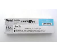 Pentel Lr7-s Recharges pour EnerGel Stylo à encre gel, pointe métal 0,7 mm, Bleu Ciel d'encre, Lot de 12