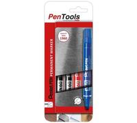 Pentel - Marqueur permanent N60 - Pointe biseautée robuste 1,5-7 mm - Lot de 4 couleurs assorties
