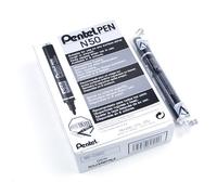 Pentel Marqueur permanent, pointe ogive 4,3 mm, encre noire, boîte de 12