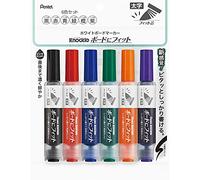Pentel Marqueurs effaçables à sec, compatibles avec les tableaux, les mines, 6 couleurs, EMWL5BF6ST