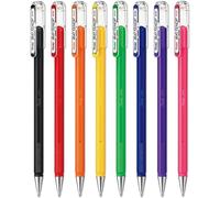 Pentel Mattehop Lot de 8 stylos roller à encre gel liquide K110-1,0 mm 1 de chaque couleur dans un emballage d'oreiller