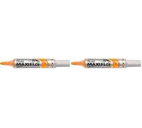 Pentel Maxiflo Green Label Marqueur pour Tableau Blanc à Pointe conique large Jaune (Lot de 2)