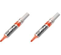Pentel Maxiflo Green Label Marqueur pour Tableau Blanc à Pointe conique large Orange (Lot de 2)