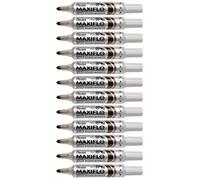 Pentel Maxiflo Lot de 12 Marqueurs pour Tableau blanc Pointe conique large Marron MWL5M-E