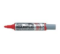 Pentel - Maxiflo - Marqueur Effaçable À Sec Tableau Blanc - Pointe Ogive Large - Encre Liquide Base Alcool Rouge - Lot De 12