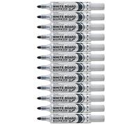 Pentel Maxiflo MWL5M Lot de 12 Marqueurs effaçables à sec pour tableaux blancs Pointe conique large Encre liquide Violet