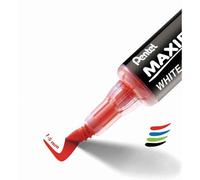 Pentel MWL5SBF/4 Maxiflo Flex-Feel Pochette de 4 Marqueurs tableau blanc pointe flexible conique 4,6 mm Noir/Bleu/Rouge/Vert