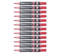 Pentel MWL5SBF Maxiflo Flex-Feel Marqueur pour Tableaux Blancs Réencrable à Pointe Flexible Rouge - Lot de 12