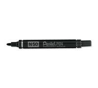 - Pentel N50-A Lot de 12 marqueurs permanents à pointe conique et trait de 1,5-2 mm Noir