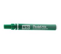 Pentel Marqueurs permanents Pen N50, pointe conique moyenne, lot de 12, vert