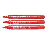 Pentel N50 marqueur permanent pointe conique rouge 3 pcs