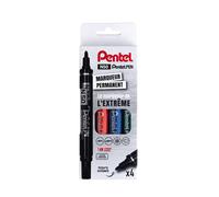 Marqueur permanent Pentel N50 couleurs assorties pointe ogive 4,3 mm - Pochette de 4