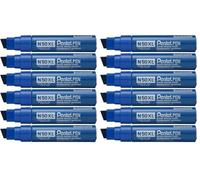 Pentel N50XL-C Marqueur Permanent XL Pointe Biseautée, Bleu (Lot de 2)