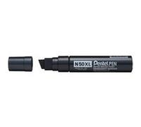 Pentel Pen N50XL Lot de 6 Marqueurs permanents pointe biseautée EXTRA-LARGE, Noir
