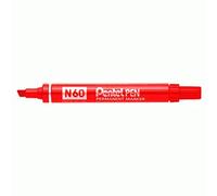 Pentel N60 Lot de 3 marqueurs permanents à pointe biseautée Rouge