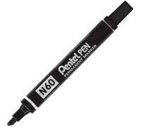Pentel N60 - Marqueur permanent Pointe biseautée 3,9 - 5,7 mm - Noir