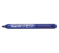 Pentel Marqueur permanent rétractable PEN NXS15 Corps fin Bleu Lot de 6