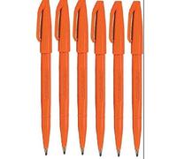 Pentel Orange Original Sign Pen S520 Fibre marqueurs à pointe stylos plume de couleur Fineliner 2 mm 1 mm Largeur de trait (lot de 6)