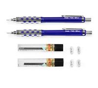 Pentel P365 Porte-mines Automatique 0,5 mm Corps Bleu Lot de 2 + 24 mines HB Super + 4 recharges gomme