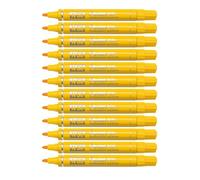 Pentel Pen N50 Lot de 12 Marqueurs permanents pointe conique moyenne, Jaune