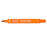 Pentel Pen N50 Lot de 12 Marqueurs permanents pointe conique moyenne, Orange