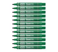 Pentel Pen N50 Lot de 12 Marqueurs permanents pointe conique moyenne, Vert
