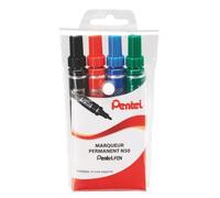 Marqueur permanent Pentel N50 couleurs assorties pointe ogive 4,3 mm - Pochette de 4
