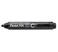 Pentel Pen NXN50-AX, Marqueur permanent rétractable pointe conique moyenne, Noir, Lot de 12
