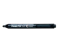 Pentel Pen NXS15-AO Marqueurs permanents rétractables, Pointe conique moyenne, Noir, Lot de 12