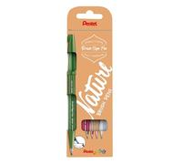 Pentel Pincel The Nature Brushes SES15N - Estuche que Contiene 4 Unidades de Pinceles Disponibles en Diferentes Colores, Perfecto para Utilizar en Colegios