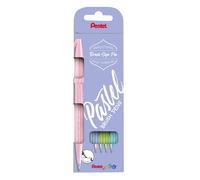 Pentel Pincel"The Pastel Brushes" SES15P - Estuche que Contiene 4 Unidades de Pinceles Disponibles en Diferentes Colores, Perfecto para Utilizar en Colegios