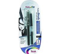 Pentel - Pocketbrush XGFKP/FP10 noir, avec 2 recharges, en blister | 12 pièces