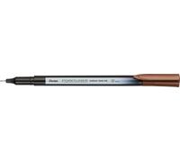 Pentel Pointliner Colour S40 Lot de 12 feutres à pointe fine Encre colorée, 0,4 mm, marron noyer