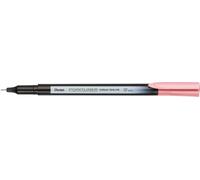 Pentel Pointliner Colour S40 Lot de 12 feutres à pointe fine Encre colorée, 0,4 mm, rose pâle