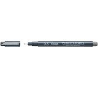 Pentel Pointliner S20P-5N Fineliner, gris, imperméable et résistant à la lumière, 0,5 mm