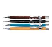Porte-mine pentel p200 0.5mm embout et agrafe métalliques canon fixe longueur 4 mm gomme rechargeable corps noir