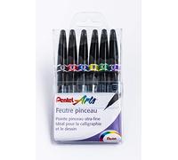 Pentel SE15C Feutres drôles, pointe pinceau ultra-fine, x6 feutres