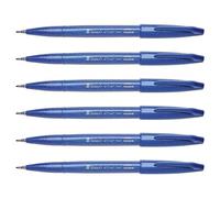 Pentel SES15 Brosse Sign Pen marqueur pointe fibre flexible couleurs fluo 6 pcs