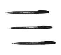 Pentel SES15C-A Feutre Pinceau en souple base d'eau pour Croquis Noir (Lot de 3)