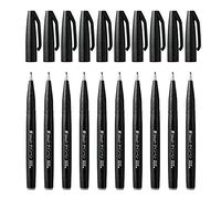 Pentel SES15C-A Lot de 10 Stylos-feutres Noir