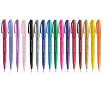 Pentel SES15C Brush Sign Pen marqueur pointe flexible 12 couleurs & SES15C Brush Sign Pen Lot de 4 pinceaux de maquillage