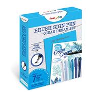 Pentel SES15C Brush Sign Pen Sketching Set Ocean Dream & cahier