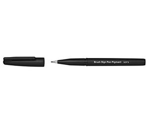 Pentel SESP15-AX Brush Sign Pen Pigment avec Encre pigmentée Feutre à Pointe Pinceau Noir Lot de 12
