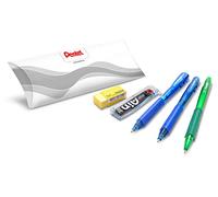 Pentel Set école/bureau/Smart Working (2 sphères à cliquet Wow bleu, 1 porte-mine Wow 0,7 mm, 1 tube mine 0,7 mm B, 1 gomme)