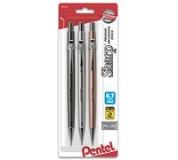 Pentel Sharp - Lot de 3 porte-mines (0,7 mm), ligne moyenne, corps métallique, couleurs assorties, (P207MBP3M)