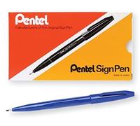 Pentel Sign Pen S520-C Boîte de 12 stylos à pointe fibre Encre bleue