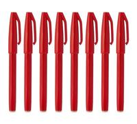Pentel Sign Pen S520 Lot de 8 marqueurs à pointe fine en fibre Rouge 2 mm Largeur de trait 1 mm