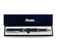 Pentel Sterling EnerGel Stylo à encre gel liquide de qualité supérieure, pointe moyenne de 0,7 mm, corps noir, encre noire, 1 coffret cadeau inclus