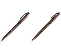 Pentel Stylo pinceau marron foncé (Lot de 2)